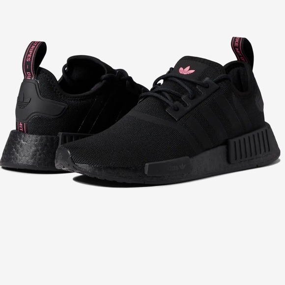 adidas Originals Shoes - ADIDAS NMD R1 Black On Black & Sonic Pink Like New Womens Size 9 Sneakers
